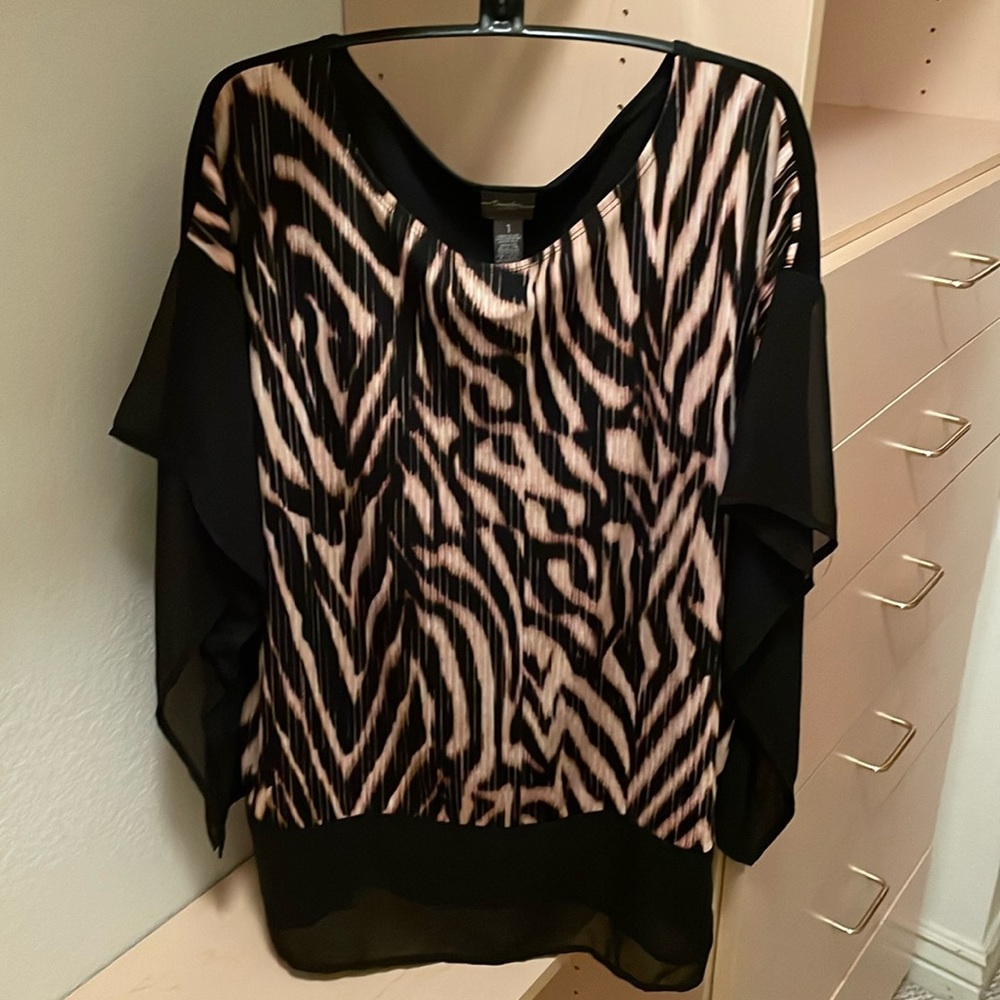 Chico’s Draped, Graphic Print Top